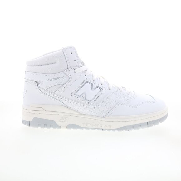 New Balance 650R BB650RWW Men's 8.5 White Leather Lifestyle Sneakers Shoes NEW - Picture 1 of 9